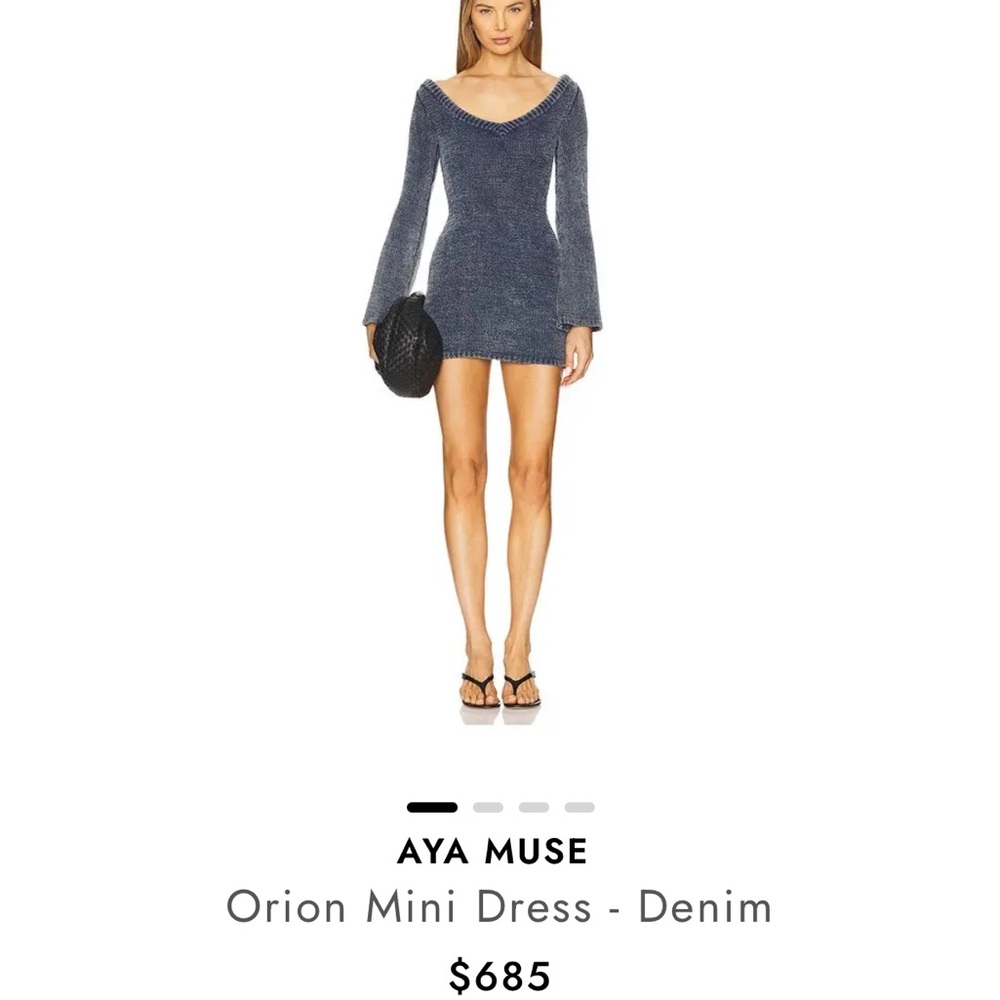 Aya Muse Blue Orion mini Dress with Bell Sleeves